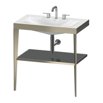 Металлическая консоль с раковиной c-bonded Duravit XViu 80 х 48 х h85 см, матовое шампанское/сёрый (XV4715TB189) фото 1 Aquada.com.ua