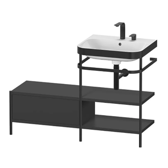 Раковина c-bonded с напольной металлической консолью Duravit Happy D.2 Plus 120 х 49 см (HP4745E8080) фото 1 Aquada.com.ua