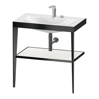 Металлическая консоль с раковиной c-bonded Duravit XViu 80 х 48 х h85 см, чёрный матовый/белый глянцевый (XV4715EB285) фото 1 Aquada.com.ua