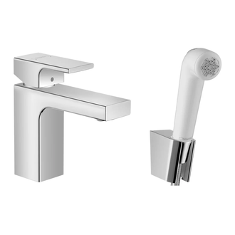 Смеситель для раковины 100 Hansgrohe Vernis Shape (цвет - хром), с гигиеническим душем (71216000) фото 1 Aquada.com.ua