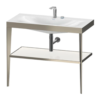 Металлическая консоль с раковиной c-bonded Duravit XViu 100 х 48 х h85 см, матовое шампанское/белый глянцевый (XV4716EB185) фото 1 Aquada.com.ua