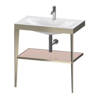 Металлическая консоль с раковиной c-bonded Duravit XViu 80 х 48 х h85 см, матовое шампанское/абрикосовый жемчуг (XV4715OB110) фото 1 Aquada.com.ua