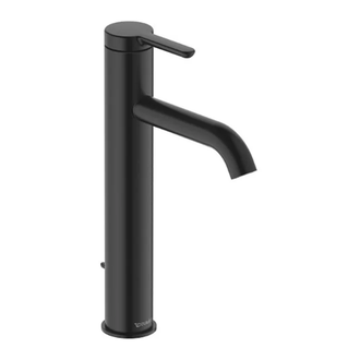 Смеситель для раковины высокий Duravit C.1 (цвет - чёрный матовый), с донным клапаном, излив 136 мм (C11030001046) фото 1 Aquada.com.ua