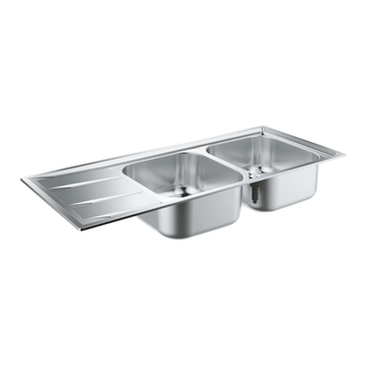 GROHE Мийка для кухні 1160 x 500 мм з ексцентриком, 2 чаши, матова (31587SD0)