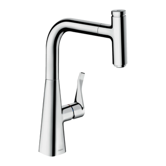 HANSGROHE Смеситель для кухни 240, однорычажный, с выдвижным изливом Metris Select (14857000) фото 1 Aquada.com.ua