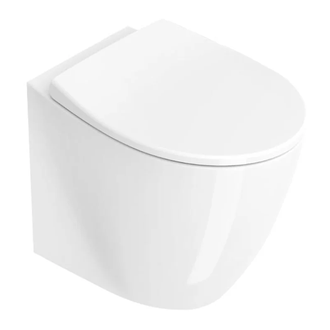 Унитаз напольный NewFlush (безободковый) Catalano Italy с сиденьем Soft Close, белый глянцевый (1VP52RIT00+5ITSTF00) фото 1 Aquada.com.ua