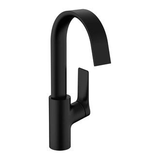 Смеситель для раковины высокий Hansgrohe Vivenis (цвет - чёрный матовый), с донным клапаном (75030670) фото 1 Aquada.com.ua