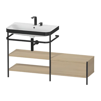 Раковина c-bonded с напольной металлической консолью Duravit Happy D.2 Plus 140 х 49 см (HP4752E7171) фото 1 Aquada.com.ua
