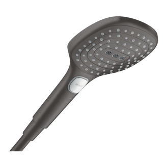 Лейка для душа Hansgrohe Raindance Select E 120 (цвет - матовый чёрный хром), 3 вида струи (26520340) фото 1 Aquada.com.ua