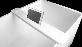 VOLLE Полка на ванну 87*11.5*2,4см накладная каменная Solid surface, Sand (18-40-403S) фото 1 Aquada.com.ua