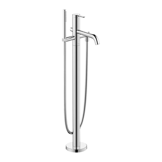 Смеситель для ванны напольный Duravit C.1 (цвет - хром), с душевым гарнитуром (C15250000010) фото 1 Aquada.com.ua
