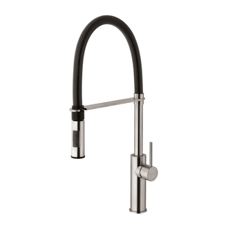 Смеситель для кухни Paffoni Light (цвет - сталь/чёрный) (LIG179STNO) фото 1 Aquada.com.ua