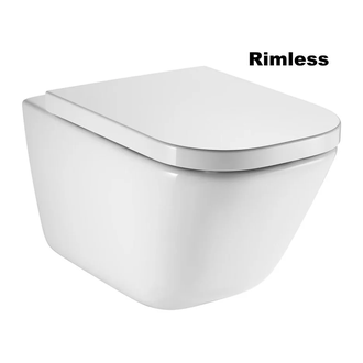 ROCA Комплект: GAP Rimless унитаз подвесной, GAP сиденье для унитаза soft close, быстросъемное (A34647L000+A80148200U) фото 1 Aquada.com.ua