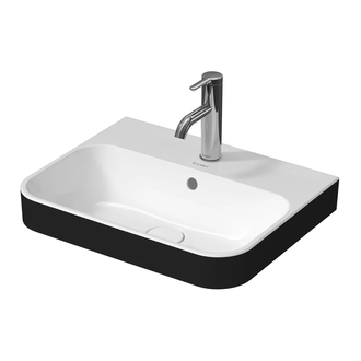 Раковина накладная на столешницу Duravit Happy D.2 Plus 50 х 40 см, белый/антрацит матовый (2360506100) фото 1 Aquada.com.ua