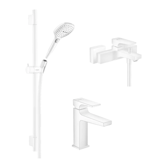 Набор смесителей для ванны 3-в-1 Hansgrohe Metropol /Raindance Select E (цвет - белый матовый) (1082020) фото 1 Aquada.com.ua