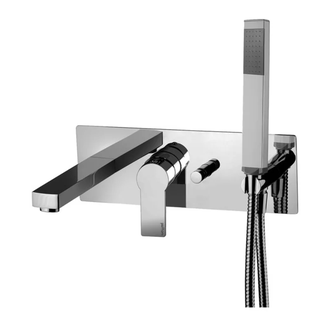 Смеситель для ванны Paffoni Tango (цвет - хром), с душевым гарнитуром (TA001CR) фото 1 Aquada.com.ua