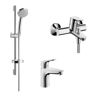 Набор смесителей для ванны 3-в-1 Hansgrohe Focus/Croma (цвет - хром) (467243) фото 1 Aquada.com.ua