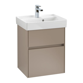 Тумба под умывальник с LED подсветкой 46 см Villeroy & Boch Collaro (Truffle Grey) (C006L0VG) фото 1 Aquada.com.ua
