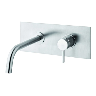Змішувач для умивальника Paffoni Light, настінний, вилив 12.3 см, Steel Looking (LIG104ST)