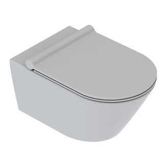 Унитаз подвесной NewFlush (безободковый) Catalano New Zero с сиденьем Soft Close plus satin cement/серый матовый (1VS55NRCS+5SCSTPCS) фото 1 Aquada.com.ua