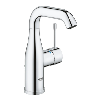 Смеситель для раковины Grohe Essence M-Size (цвет - хром), с донным клапаном цепочка (23480001) фото 1 Aquada.com.ua