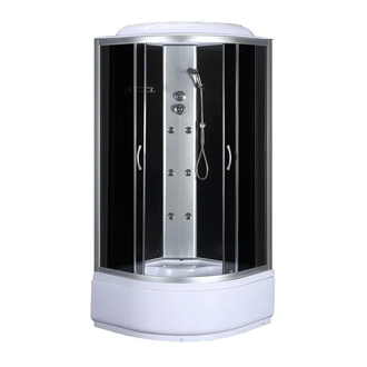 Бокс душовий з гідромасажем Mixxus STRONG SBH01-90x90x215-GR SATIN з високим піддоном (MI6889)