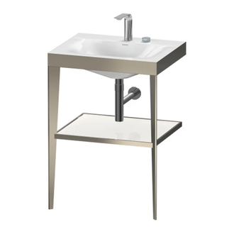 Металлическая консоль с раковиной c-bonded Duravit XViu 60 х 48 х h85 см, матовое шампанское/белый глянцевый (XV4714EB185) фото 1 Aquada.com.ua
