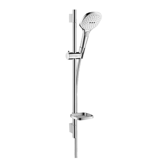Душевой гарнитур Hansgrohe Raindance Select E (цвет - хром/белый), ручной душ 3 типа струи (26620400) фото 1 Aquada.com.ua
