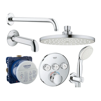 Душевая система скрытого монтажа Grohe Grohetherm SmartControl на 3 потребителя (цвет - хром) (3461402L) фото 1 Aquada.com.ua