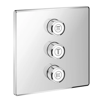 Комплект верхней монтажной части для вентиля на три выхода Grohe Grohtherm SmartControl (цвет - хром) (29127000) фото 1 Aquada.com.ua