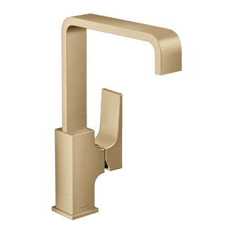 Смеситель для раковины Hansgrohe Metropol (цвет - шлифованное золото), с донным клапаном Push-Open (32511140) фото 1 Aquada.com.ua