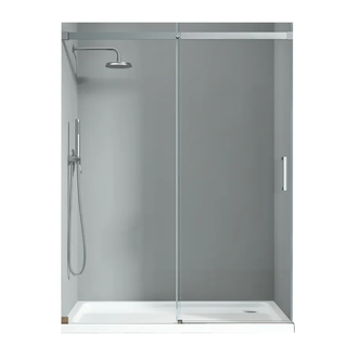 Koer SR SD02-140x200 Дверь в нишу, прозрачное стекло, хром (KR5383)