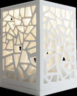 VOLLE Светильник декоративный ажурный 150*150*220мм каменный Solid surface (18-40-138) фото 1 Aquada.com.ua
