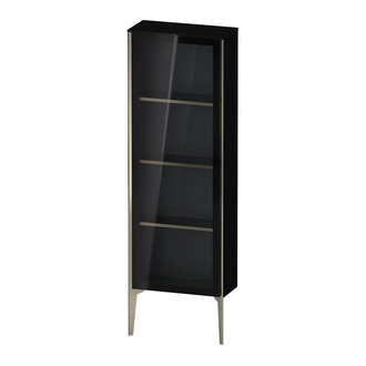 Шкафчик напольный со стеклянными дверцами Duravit XViu 50 x 24 х h157 см, чёрный глянцевый (XV1366LB140) фото 1 Aquada.com.ua