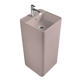 Nic-Design Умивальник окремо стоячий Nic Design Semplice 40х40х85 см з отвором під змішувач, злив у стіну, Cipria матовий (001371060)
