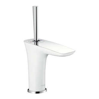 Смеситель для раковины, однорычажный Hansgrohe Pura Vida (цвет - хром/белый) (15075400) фото 1 Aquada.com.ua