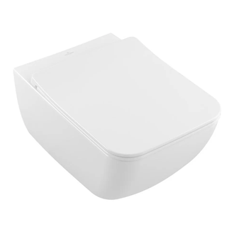 VILLEROY & BOCH VERITY LINE унитаз 37,5*56см, подвесной,БЕЗ ОБОДКА ,с-ма экономии воды AQUAREDUCT®(3/4,5 л), крепление SupraFix 2.0, сиденье slow-closing SlimseatLine (4615R001+8M19S101) фото 1 Aquada.com.ua