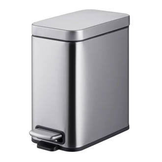 Відро для сміття з плавним закриттям прямокутне Mixxus Premium Quadro-TC0105 SS Color 5л колір нерж (MI7062)