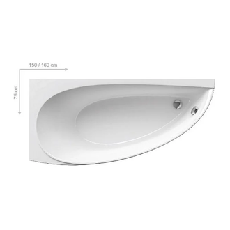 Ванна акриловая Ravak Avocado 160 х 75 см, R (исполнение справа) (CH01000000) фото 1 Aquada.com.ua