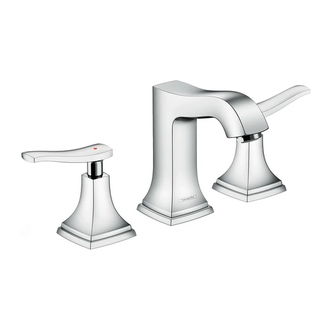Смеситель для раковины на 3 отверстия Hansgrohe Metropol Classic (цвет - хром), с донным клапаном (31330000) фото 1 Aquada.com.ua