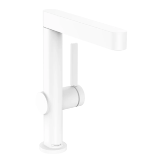 Смеситель для раковины высокий Hansgrohe Finoris (цвет - белый матовый), с донным клапаном Push Open (76060700) фото 1 Aquada.com.ua