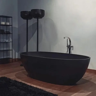 Ванна зі штучного каменю Flaminia APP 165x80 h52,5cm, Carbone matt (AP165V) (AP165VCAR)