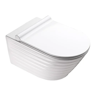 Унитаз подвесной Newflush (безободковый) Catalano Premium с сиденьем Soft Close, белый матовый (1VS55RZEBM+5SCSTPBM) фото 1 Aquada.com.ua