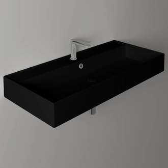 Раковина подвесная Simas Agile 101 х 46 см, Nero Matt (AG101NERO) фото 2 Aquada.com.ua