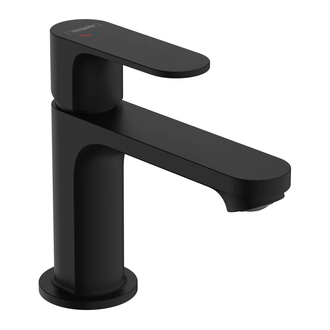 Смеситель для раковины 80 CoolStart Hansgrohe Rebris S (цвет - чёрный матовый), с металлическим донным клапаном 72584670
