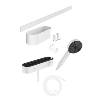 Набор термостат и лейка для душа Hansgrohe Pulsify Select EcoSmart с акссесуарами WallStoris, белый матовый (24250700) фото 1 Aquada.com.ua