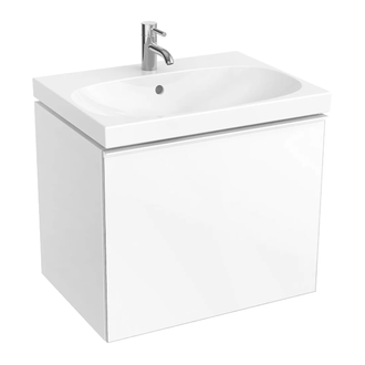 Тумба под раковину 65 см Geberit Acanto, копус белый/белое стекло (500.610.01.2) фото 1 Aquada.com.ua