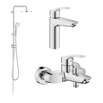 Набір змішувачів Grohe Eurosmart New 3 в 1 для ванни та душу, хром (UA123246R0)