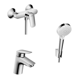 Набор смесителей для душа 3-в-1 Hansgrohe Logis/Crometta Vario EcoSmart (цвет - хром) (71600114) фото 1 Aquada.com.ua