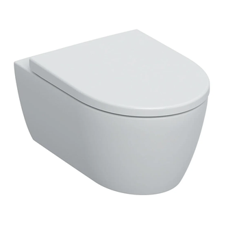 Унітаз підвісний Geberit iCon лійкоподібний, закрита форма, Rimfree, з сидінням з кришкою, білий (501.664.00.1)